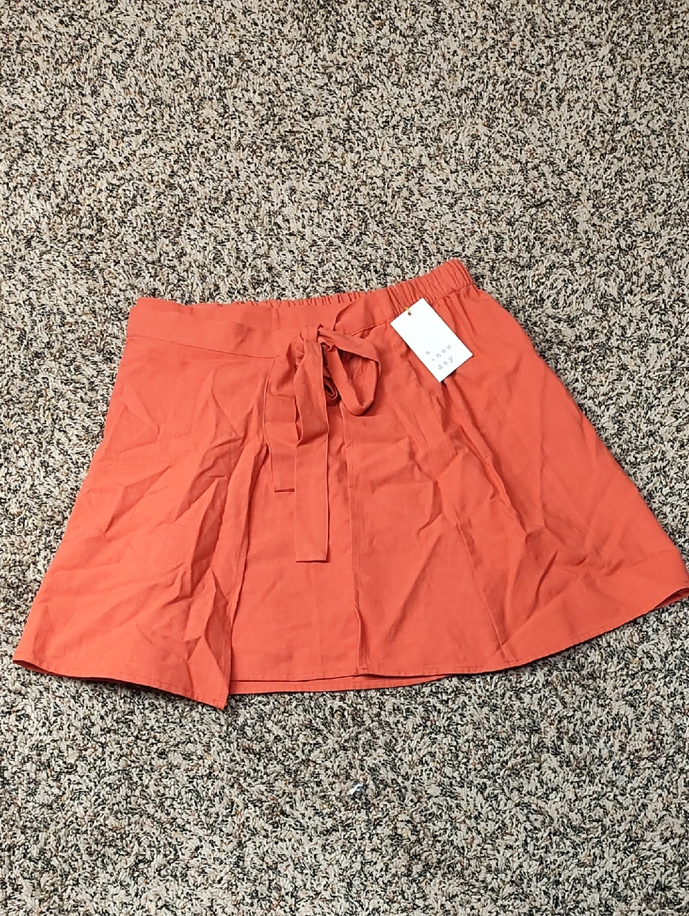 A New Day | Rust Tie-Waist Mini Skirt